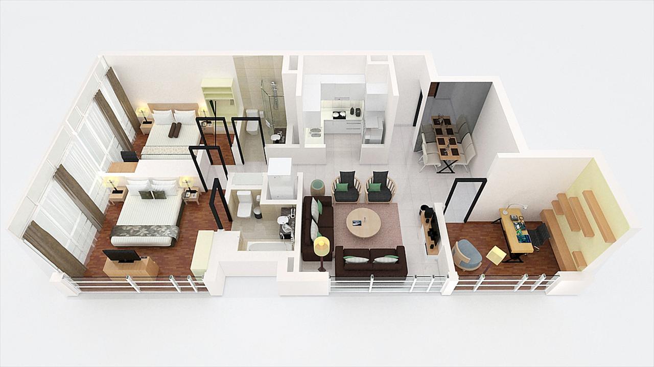 Parkroyal Serviced Suites קואלה לומפור מראה חיצוני תמונה 3D floor plan